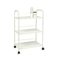 Three-height metal trolley table in white